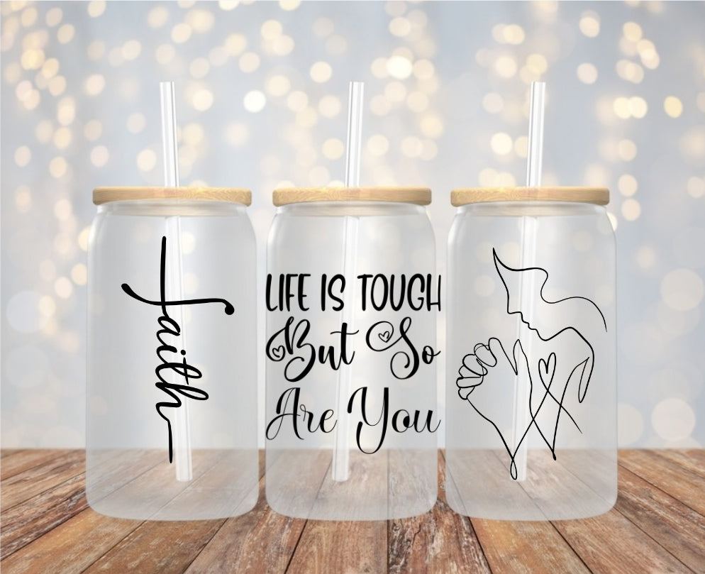 16oz frosted glass can tumbler